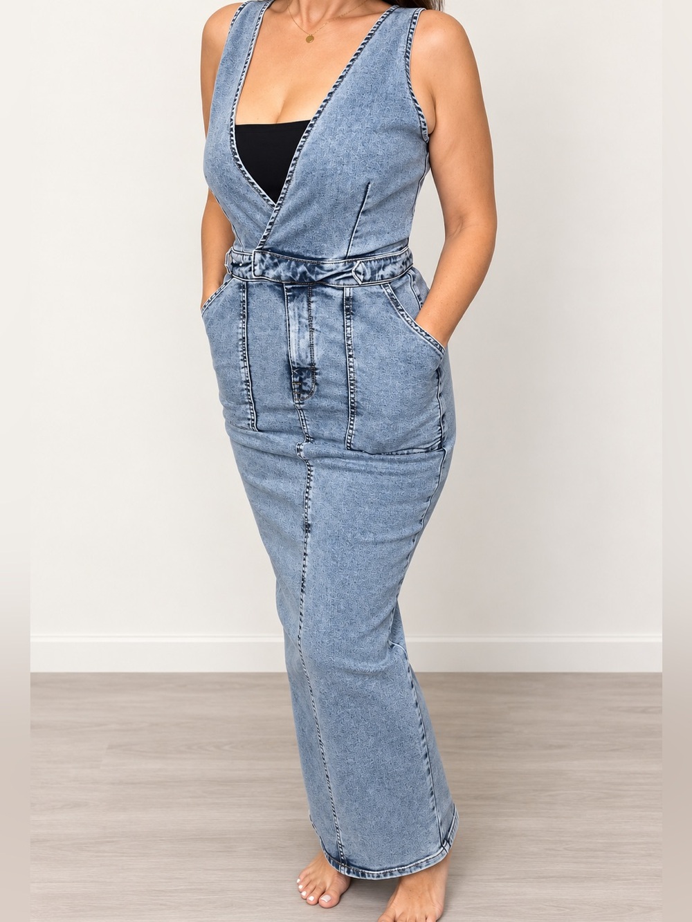 Good American Denim Maxi Dress